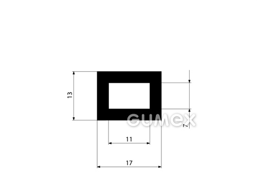 GUMMIPROFILE RECHTECKFORM MIT HOHLKAMMER - EPDM